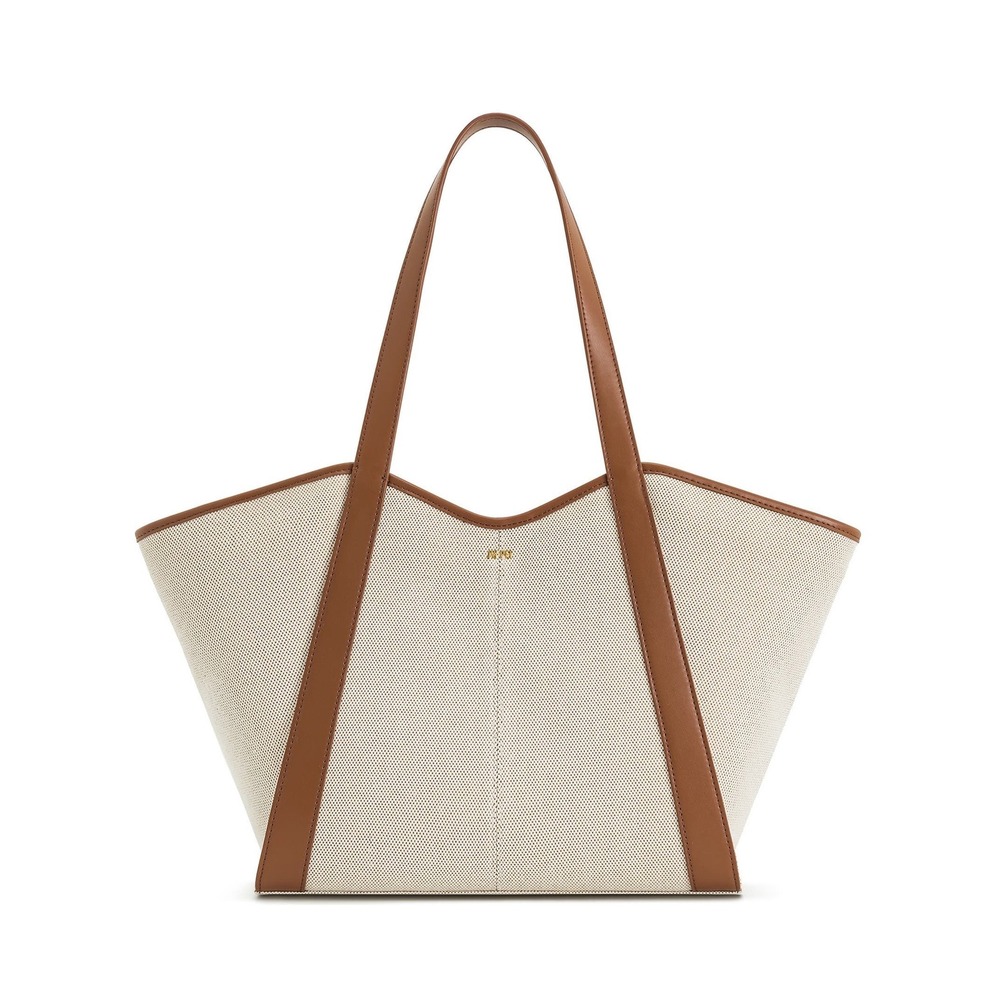 JW PEI Kiana Large Capacity Tote Bag Brown Canvas